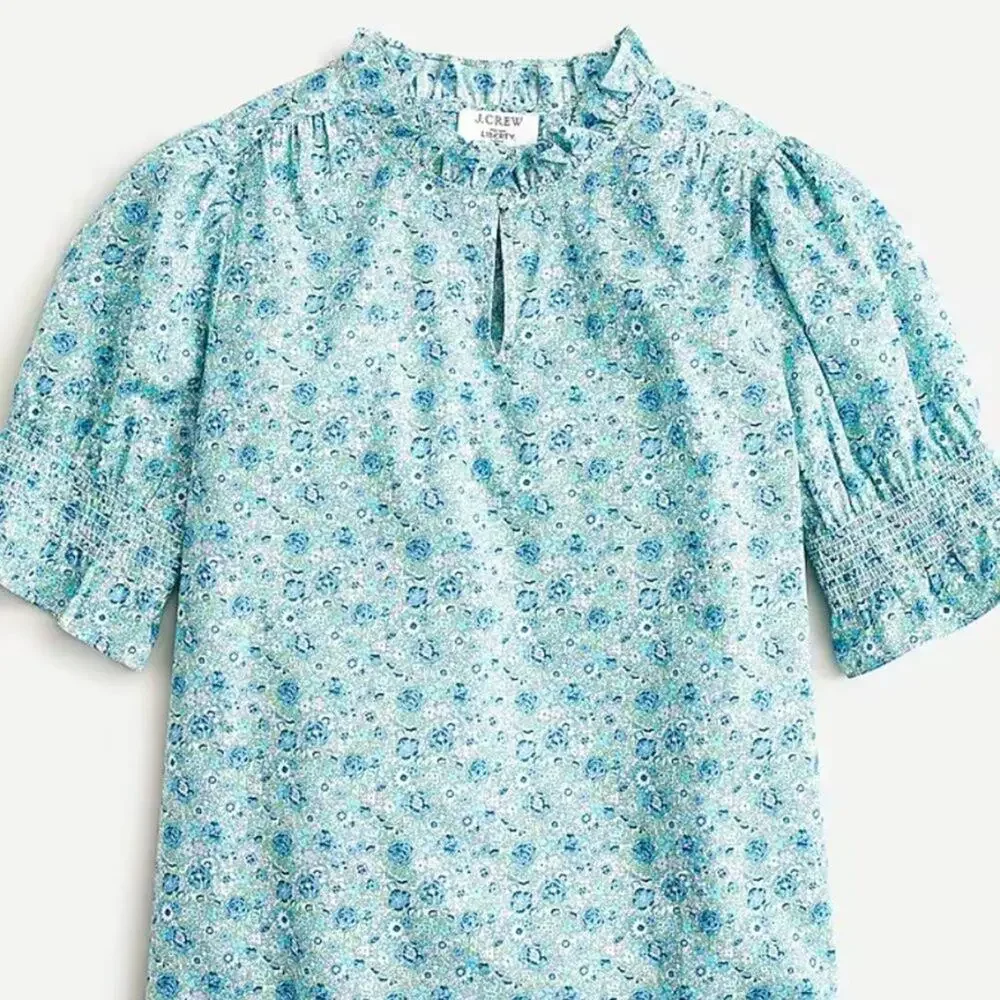 J. Crew Puff-Sleeve Top in Liberty Amelie Floral Print